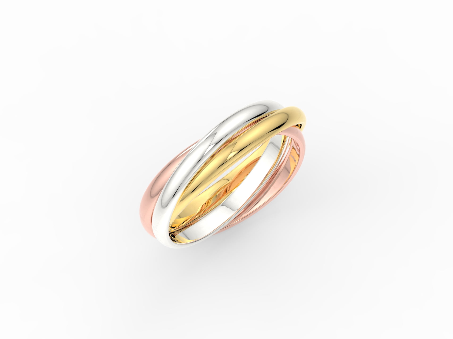 Trinity Intertwine Three Gold Ring - Tailored Jewel