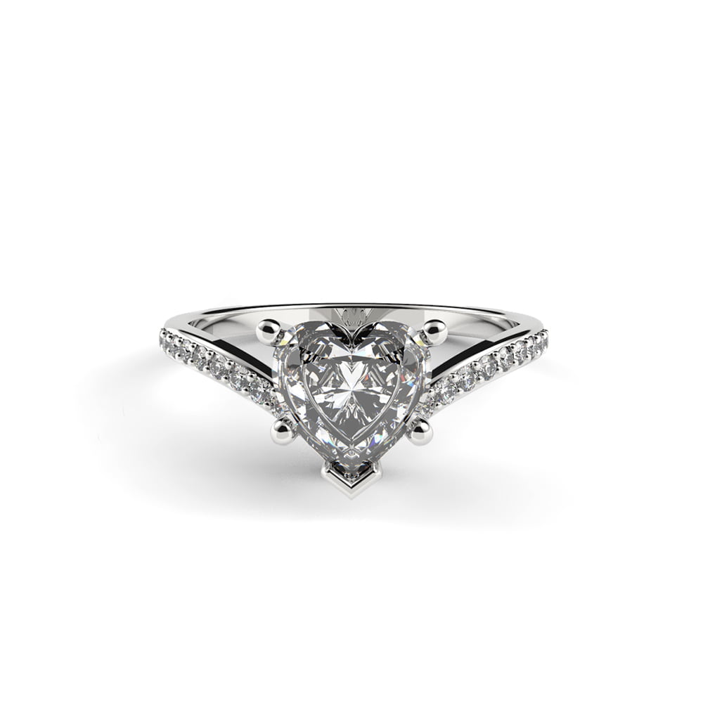 Leaf-Detail Crown Engagement Ring Set | Ken & Dana Design